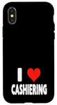 Coque pour iPhone X/XS I Love Cashiering – Cœur – Magasin d'emplois au détail Caisse enregistreuse