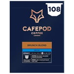 CafePod Coffee Pods Nespresso Compatible Decaf Brunch Blend 108 Aluminium Capsules