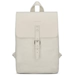 Expatrié Petit Sac a Dos Femme Blanc ANNA Mini Sac à Dos Fabriqué à Partir de Toile & Cuir Végétale - Sacoche Haute Qualité pour Femmes Loisir & Voyage- Backpack Vintage avec Fermoir Magnétique