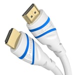 KabelDirekt – Câble HDMI 10K & 8K, HDMI 2.1b – Certifié, Développé en Allemagne – 4 m (Câble HDMI 2.1 Ultra High Speed, pour PC et consoles comme PS5 et Xbox, moniteur et TV – blanc)