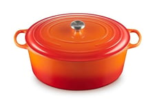 Le Creuset Signature Enamelled Cast Iron Oval Casserole Dish With Lid, 40 cm, 14.8 Litre, Volcanic, 21178400902430