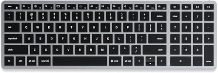 Clavier sans Fil Bluetooth- Clavier Rétroéclairé Slim Américain avec Pavé Numérique, Multi-Dispositif pour MacBook Pro/Air et Mini, iPad Pro/Air, iMac M1 et Plus - Gris, Layout US