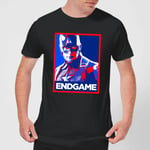 Avengers Endgame Captain America Poster Men's T-Shirt - Black - 3XL