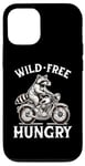 Coque pour iPhone 13 Wild Free Hungry Racoon Moto Rider Biker Raton laveur