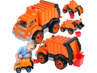 Technok Large Car Orange Sopbil Flyttbara Delar Lyftbar Container