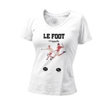 T-Shirt Femme Col V Le Foot M'appelle Sport Passion Football