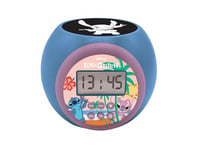 Lexibook, Disney Stitch, Réveil-projecteur avec Fonction Alarme et répétition Snooze, veilleuse avec minuterie, écran LCD, à Piles, Bleu, RL977D