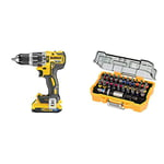 DeWALT DCD796D2-QW Perceuse à poignée Pistolet Lithium-ION (Li-ION) 2Ah 1600g Noir, Jaune Perceuses Combi sans Fil & DT7969 Coffret de 32 Embouts pour Tournevis