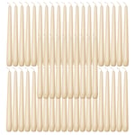 Ivory Taper Dinner Candles  9" 24cm Candle Unscented 7 Hour Burn Time 50 Pack