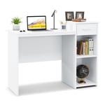 COSTWAY Bureau Informatique Moderne 110 x 50 x 82 cm, avec Tiroir, Étagère Réglable, Trou pour Câbles, Support pour Écran