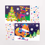 Baker Ross Kits d’Illustrations Animaux de la forêt en mosaïques (Paquet de 4) - Loisirs créatifs de Noël pour Enfants