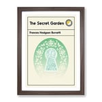 Book Cover The Secret Garden Frances Hodgson Burnett Modern Framed Wall Art Print, Ready to Hang Picture for Living Room Bedroom Home Office Décor, Walnut A4 (34 x 25 cm)