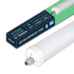 V-TAC Réglette LED Étanche 60 CM - 18W - Chip Samsung - Haute Luminosité - Plafonnier Lampe Rectangulaire 2160 Lumen IP65 pour Plafond, Garage, Magasin - Tube Led - Lumière 6500K Blanc Froid