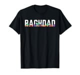 Baghdad City Skyline, Silhouette, Colorful City Landscape T-Shirt