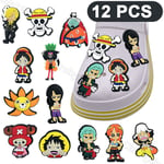 12Pcs Anime One Piece Shoe Charms Set For Croc Sandals Jibbitz Shoes Charm Set