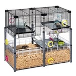 FERPLAST - Cage Hamster - Cage Souris - Cage Hamster Grande - Grillage Métallique - avec Accessoires - Modulaire - Multipla Hamster, 72,5 x 37,5 xh 62 CM