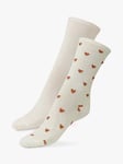 Dear Denier Mei Soft Glitter Heart Socks, Pack of 2, Gold/Multi