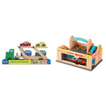 Melissa & Doug Car Transporter & Service Station Parking Garage Bundle