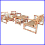 Salon de jardin en bambou - ASHATA - BK43159 - Marron - A monter soi-même - Salon bas - Contemporain