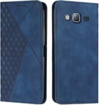 Coque Pour Samsung Galaxy J3 2016 / J310, Premium Flip Housse Etui Protection Rabat Clapet Portefeuille Phone Cover Magnetique [Porte Cartes] Antichoc Bequille Cover (Bleu)