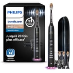 Philips Sonicare DiamondClean Smart 9400 - brosse à dents électrique avec 4 modes de brossage, 3 niveaux d'intensité, capteur de pression, connecté à l’application, noir, modèle HX9918/89