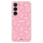 Personalaizer Coque Compatible avec Samsung Galaxy S23 - Hello Kitty Patron sur Rose