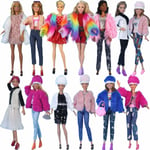 13 st 30cm Barbie dockkläder Mode päls päls vinter