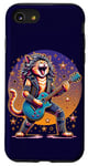 Coque pour iPhone SE (2020) / 7 / 8 Drôle Chat Rockstar Guitare Joueur Cheveux Métal Glam Rock Band