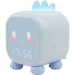 Réveil Mignon Enfant, Multifonctionnelle Réglable Veilleuse Compte à rebours Répétition Commande Rechargeable, Cadeau pour Enfants (Bleu)