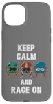 Coque pour iPhone 15 Plus Casques rétro vintage, Go Kart Car Racing, Keep Calm & Race On