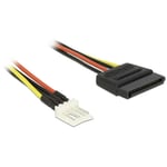 Câble de raccordement Delock alimentation [1x Alimentation sata mâle 15 pôles - 1x Floppy mâle 4 pôles] 0.24 m noir, rouge, jaune W972001