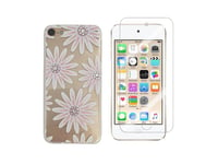 Ipod Touch 5, Touch 6 - Cover Soft Gel + 1 Tempered Glass Film (Flower Pink)