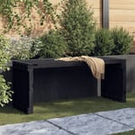 Banc de jardin,Banquette de jardin extensible noir 212,5x40,5x45 cm bois massif pin CFW14593