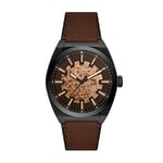 Fossil Men Analog Automatic Watch with Leather Strap ME3207