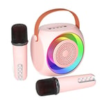 Portable Bluetooth Karaoke Speaker Machine with 2 Microphones, Suitable for Birt
