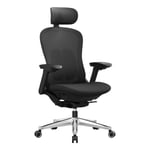 Songmics - Chaise de Bureau, Fauteuil Ergonomique Réglable en Toile, Dossier Inclinable, Assise Réglable Avant ou Arrière, Accoudoirs 4D, Support