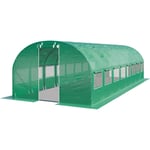 TOOLPORT Serre de Jardin Serre Tunnel Plastique Robuste 3x8m - Bâche PE 180g/m² vert transparent