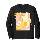 Kawaii Banana Milk Shake Retro 90s Japanese Anime Aesthetic Long Sleeve T-Shirt