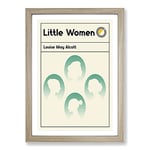 Big Box Art Book Cover Little Women Louise May Alcott Framed Wall Art Picture Print Ready to Hang, Oak A2 (62 x 45 cm)