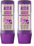 Aussie 3 Minute Miracle Reconstructor Soin Intensif Nourrissant Végan Pour Cheveux Secs Et Abîmés À l’Huile De Noix De Macadamia Australienne, 225 ml (Lot de 2)