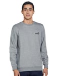 PUMA Small Crew Sweat-Shirt ESS avec Petit Logo pour Homme Mixte, Gris Moyen chiné, M