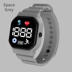 Montre De Sport Intelligente Avec Lecteur De Musique Pour Enfants,Podomètre,Tracker De Santé Avec Torche,Chronomètre De Jeu De Maths,Horloge De Minuterie,Cadeaux Pour Enfants - Type Gray