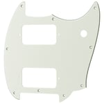 Musiclily Pro 3Ply Aged White HH Pickguard For Squier Bullet Mustang Guitar