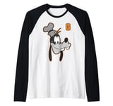 Disney Mickey And Friends Goofy Varsity Big Face Manche Raglan