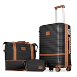 Joyway Set de Valise Voyage, Valises ABS Set de Cabine, Grande Valise Trolley Ultra-Légère, roulettes à 360° et Verrou TSA, Inclus 1 Valise de 28 Pouces, 1 Sac de Voyage et 1 Sac à Bandoulière.