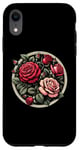 Coque pour iPhone XR Rose florale botanique, style bohème minimaliste, roses d'amour