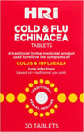 HRI Cold and Flu Echinacea - 30 Tablets. to Relieve the Symptoms of Colds and Fl