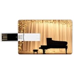 64G USB Flash Drives Credit Card Shape Gold Memory Stick Bank Card Style Concert Theatre Stage Drapes Grand Piano Gold Black,Red and Navy Blue Waterproof Pen Thumb Lovely Jump Drive U Disk Gift