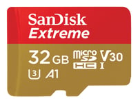 Sandisk Extreme - Flash-Minneskort - 32 Gb - A1 / Video Class V30 / Uhs-I U3 / Class10 - Microsdhc Uhs-I