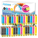 30 cartouches jet d'encre Jumao compatibles pour Epson Expression Home XP345 445 +Fluo offert